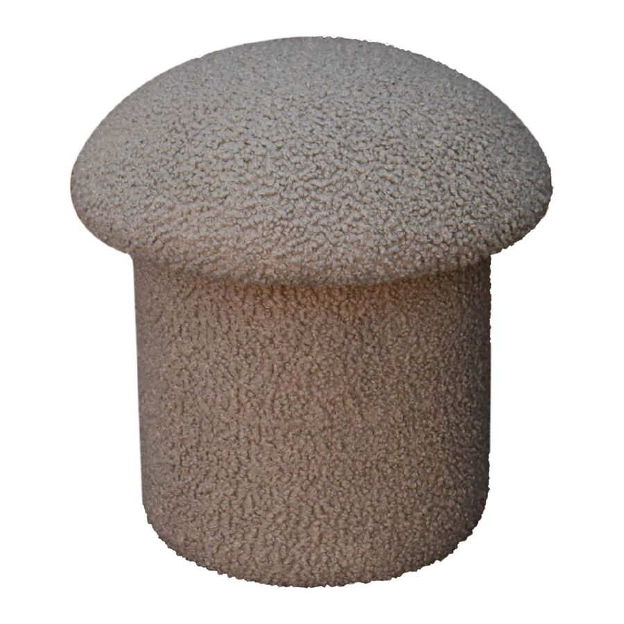 in3480 mud boucle mushroom footstool