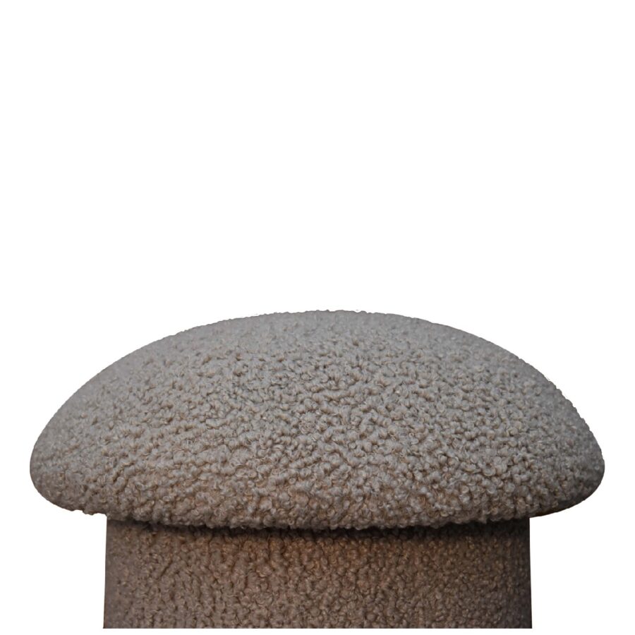 in3480 mud boucle mushroom footstool