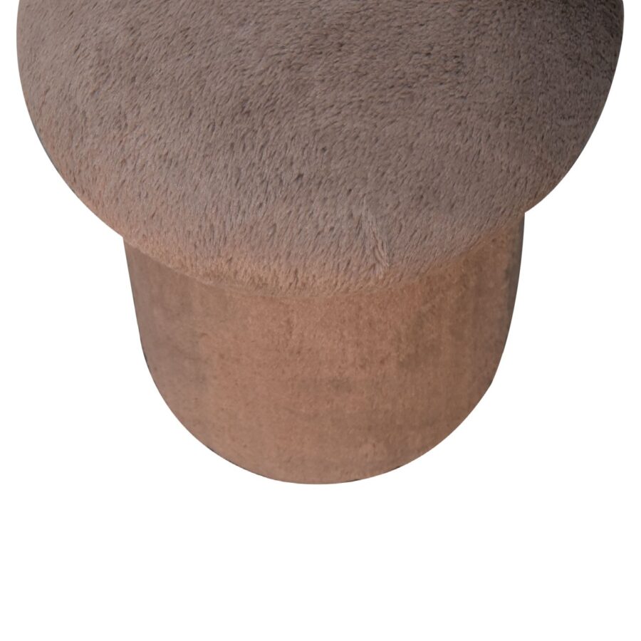 in3481 mocha faux fur mushroom footstool