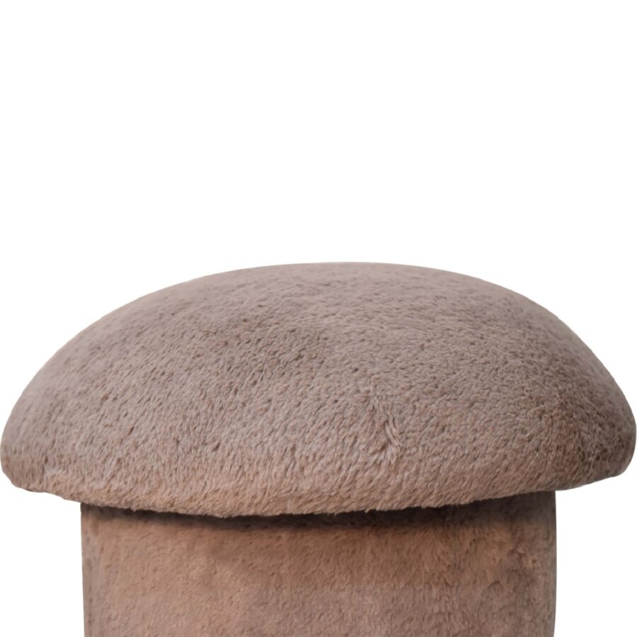 in3481 mocha faux fur mushroom footstool