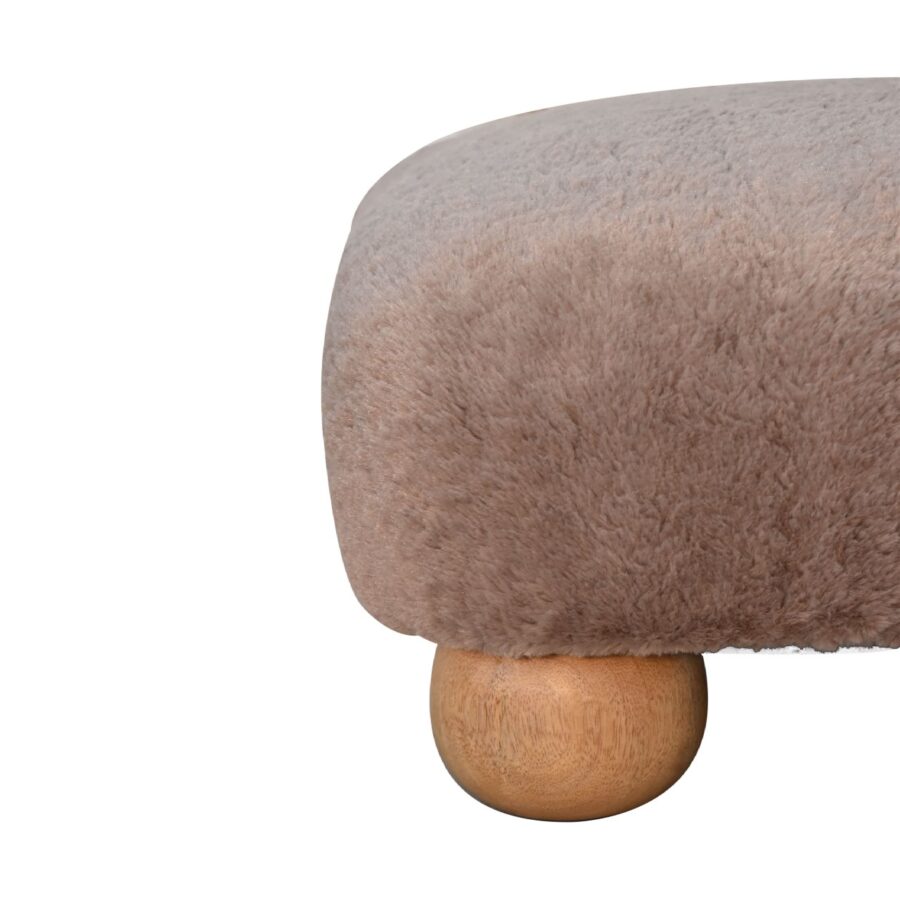 in3483 mocha faux fur nordic footstool