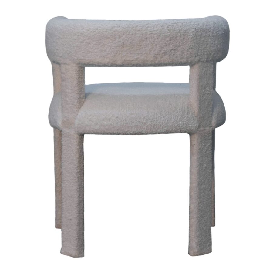 in3484 white boucle occassional chair