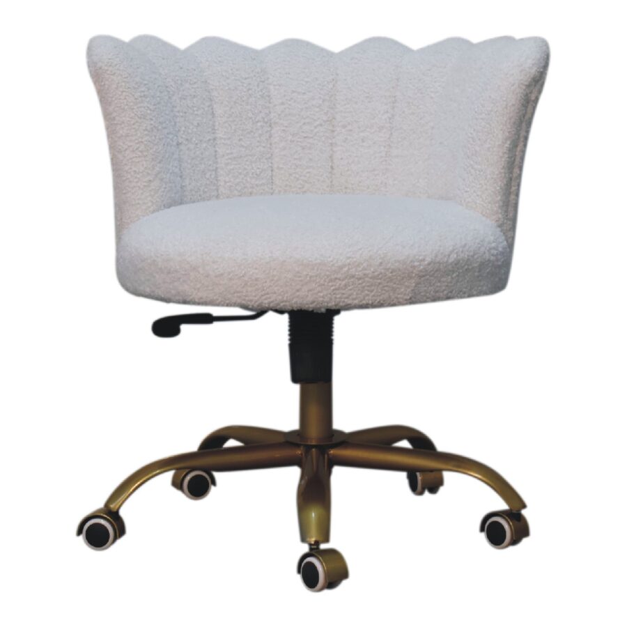 in3485 white boucle swival chair