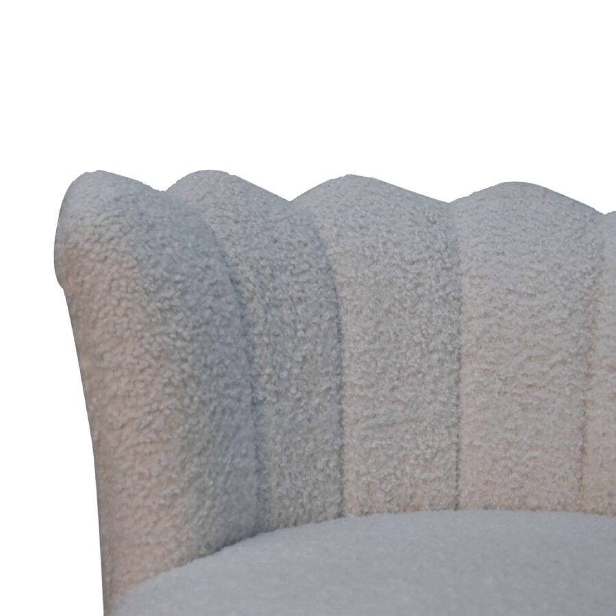 in3485 white boucle swival chair