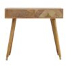 in395 oak ish gold brass inlay console table