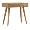 in395 oak ish gold brass inlay console table