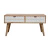 in449 sleek white carved coffee table