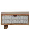 in449 sleek white carved coffee table