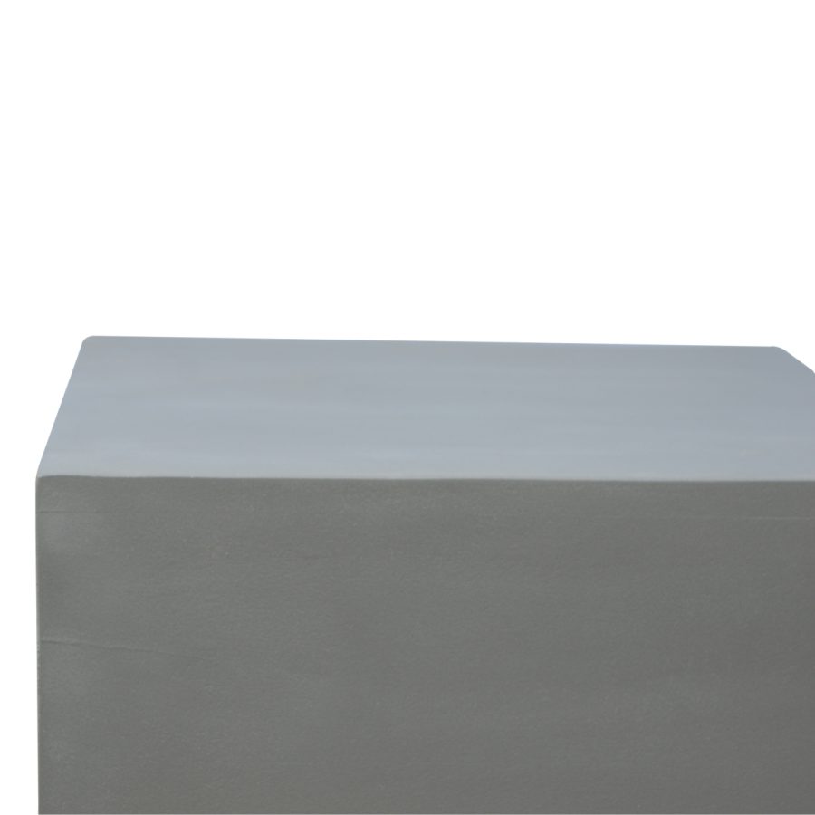 in474 sleek cement footstool with gold base