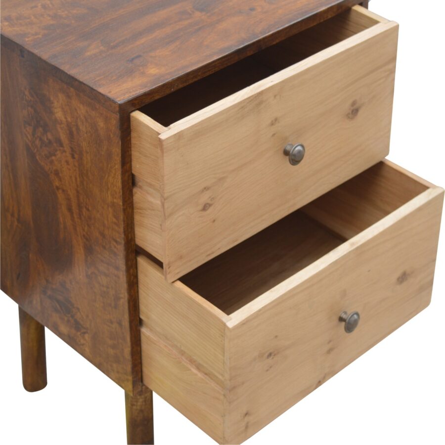 in544 solid wood 2 drawer bedside with 2 oak wood front drawer fronts