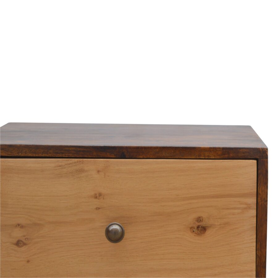 in544 solid wood 2 drawer bedside with 2 oak wood front drawer fronts