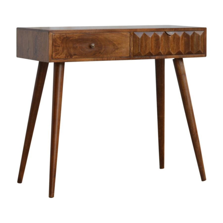 in694 chestnut prism console table