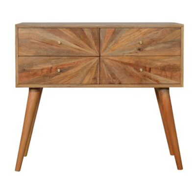 in748 sunrise patterned console table
