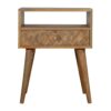 in756 assorted oak ish bedside with open slot