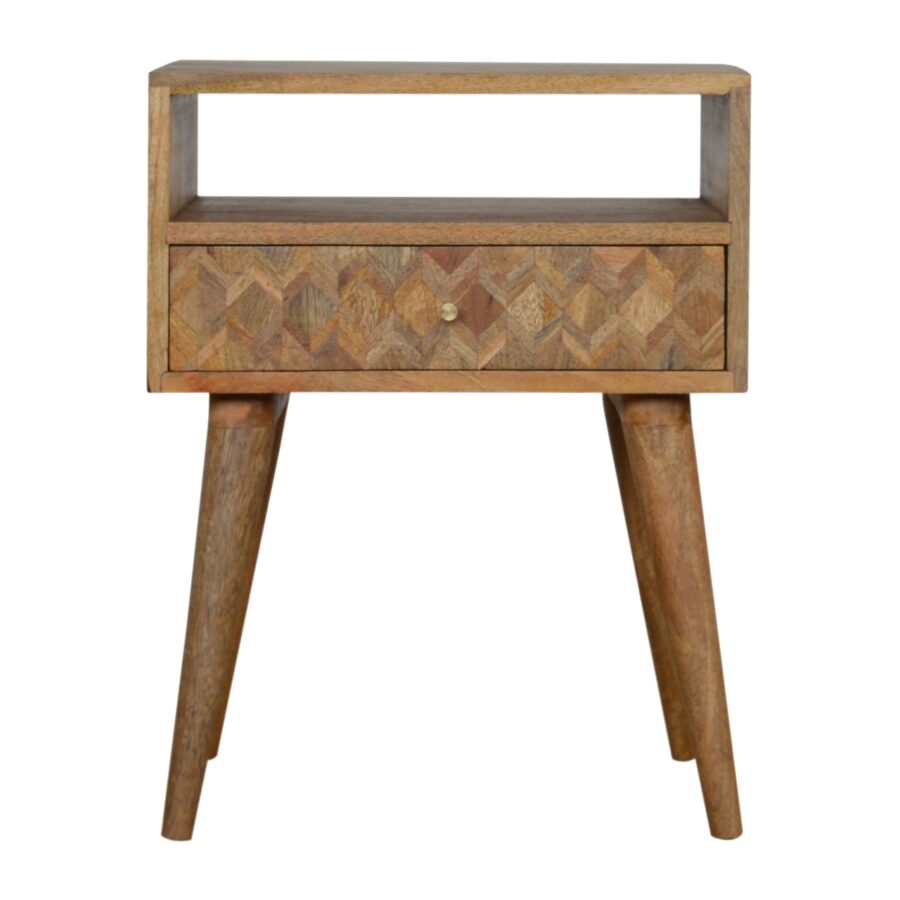 in756 assorted oak ish bedside with open slot