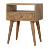in756 assorted oak ish bedside with open slot