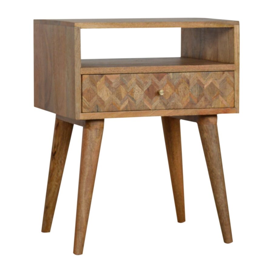 in756 assorted oak ish bedside with open slot