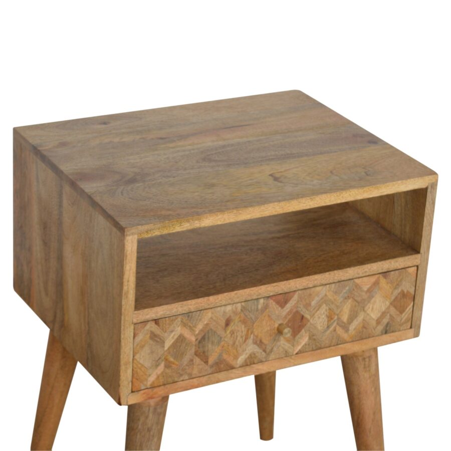 in756 assorted oak ish bedside with open slot