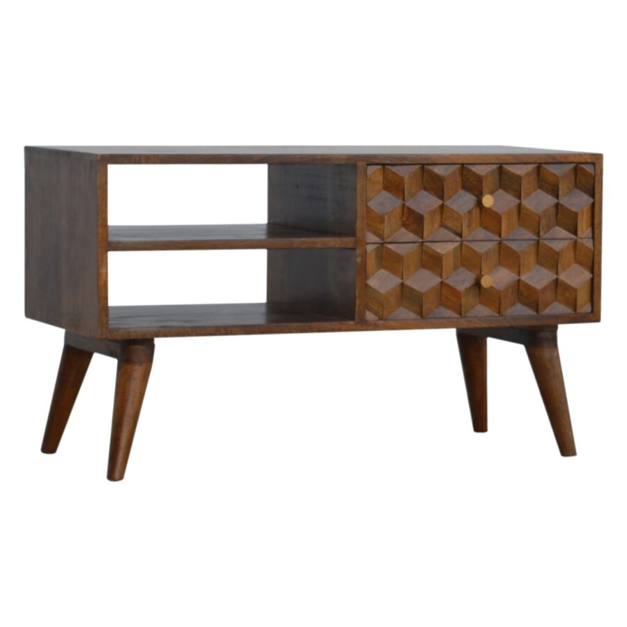 in782 chestnut cube carved media with 2 open slots