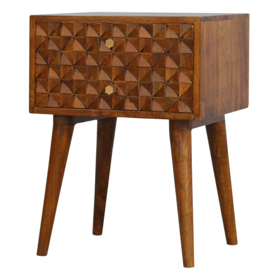 in790 diamond carved chestnut bedside