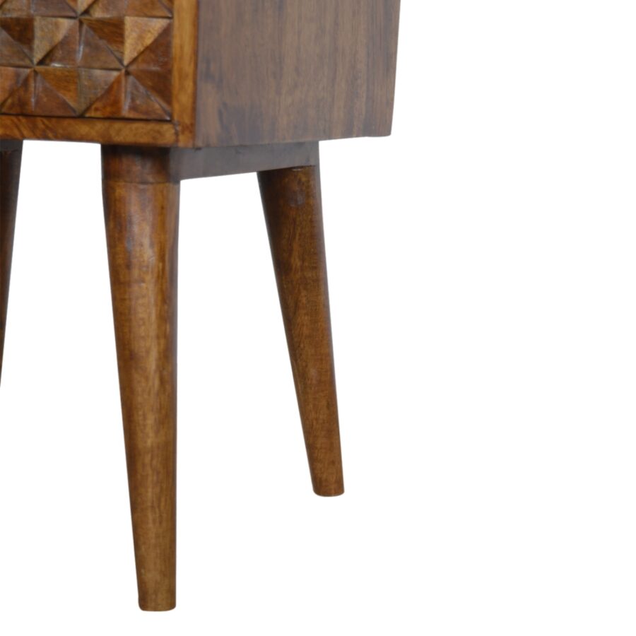 in790 diamond carved chestnut bedside