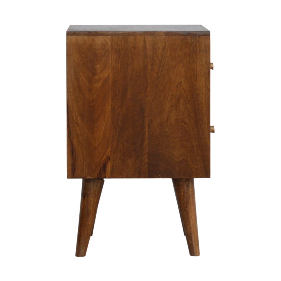 in790 diamond carved chestnut bedside