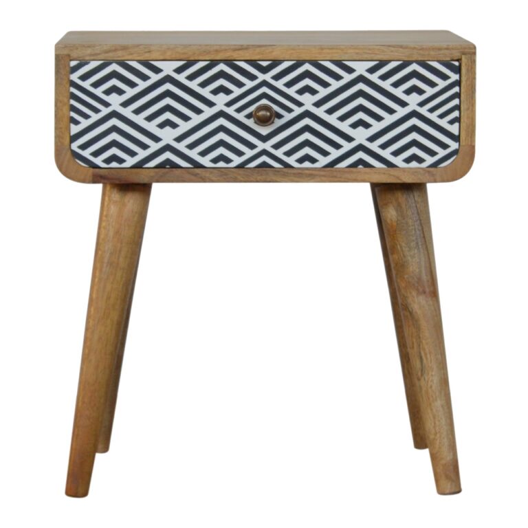 in828 monochrome print bedside