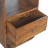 in892 chestnut curved edge bedside with 2 drawers