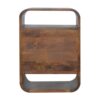 in892 chestnut curved edge bedside with 2 drawers