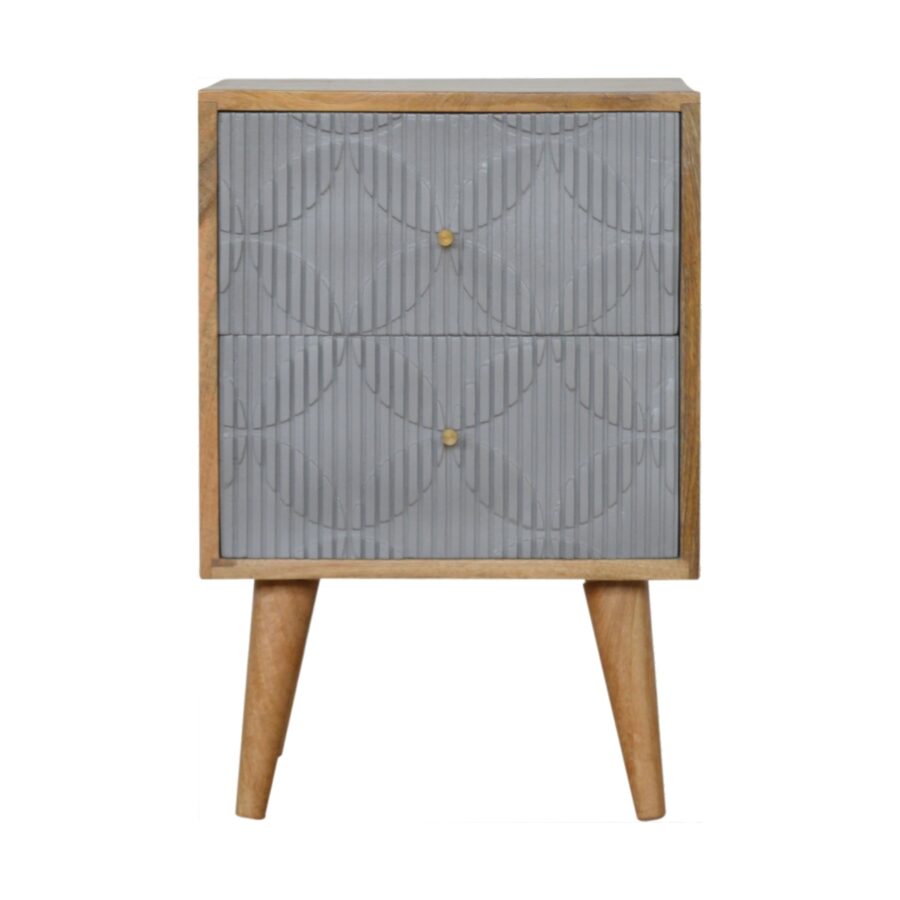in919 geometric carved bedside