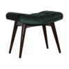 in932 emerald cotton velvet curved bench