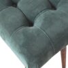 in932 emerald cotton velvet curved bench