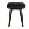 in932 emerald cotton velvet curved bench