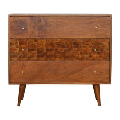 in994 tile carved chestnut chest