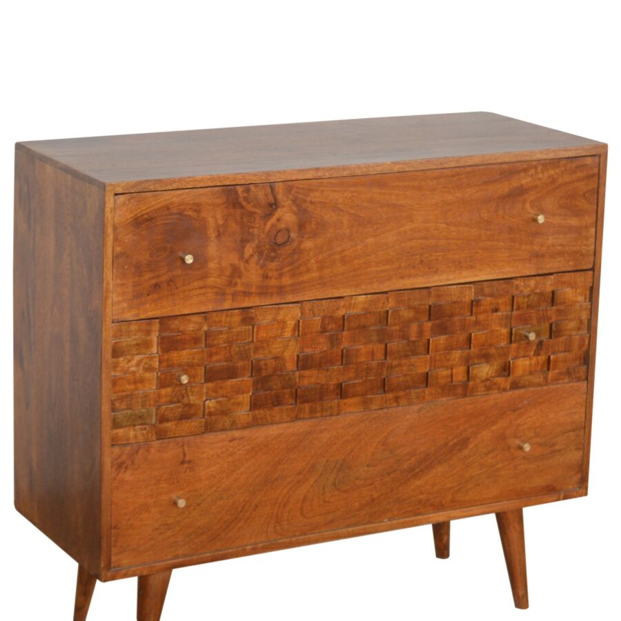 in994 tile carved chestnut chest