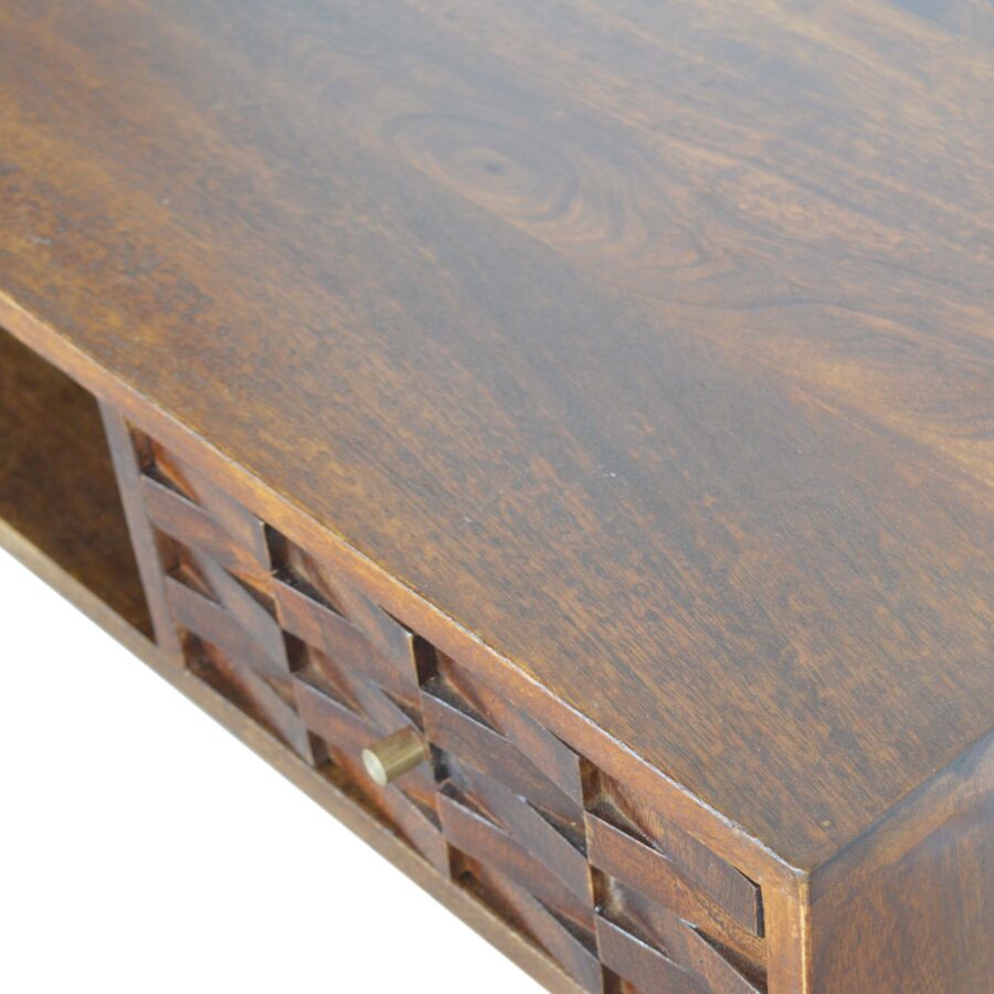 in995 tile carved chestnut writing desk