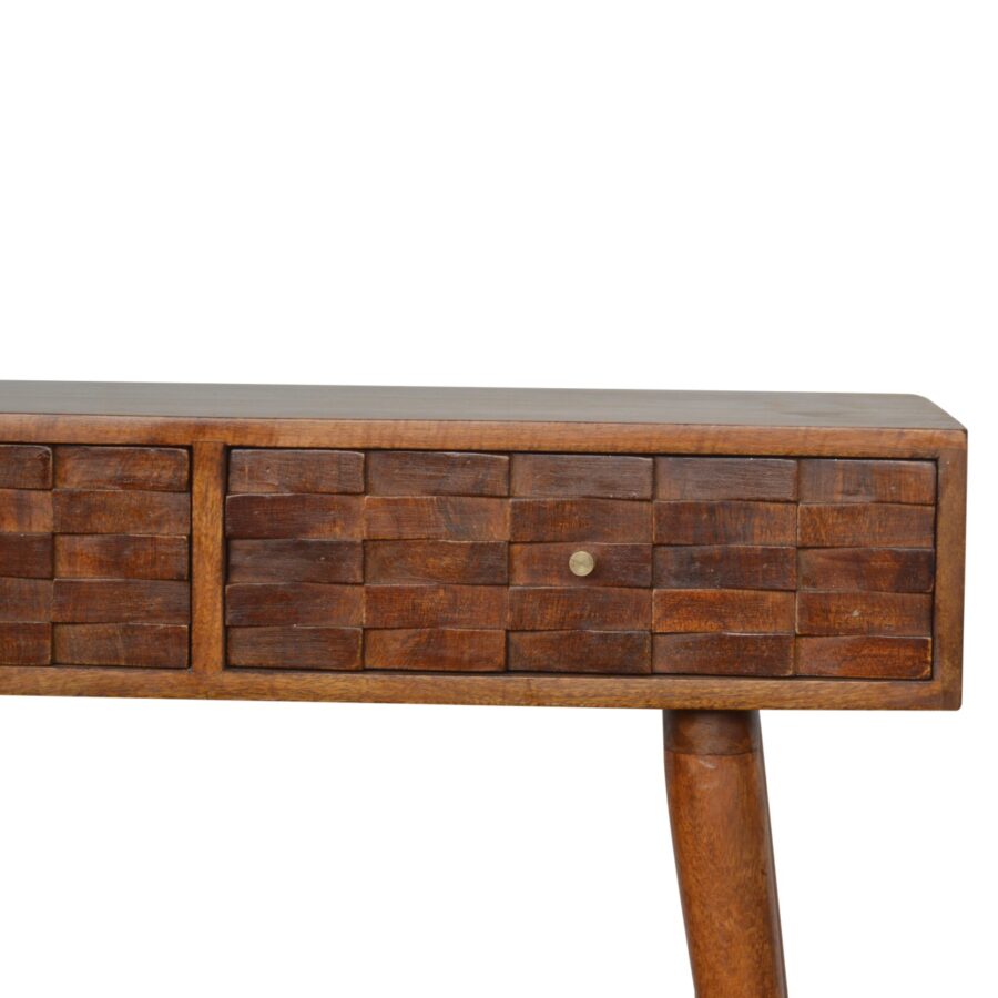 in996 tile carved chestnut console table