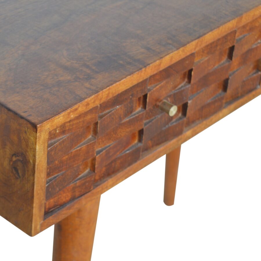 in996 tile carved chestnut console table