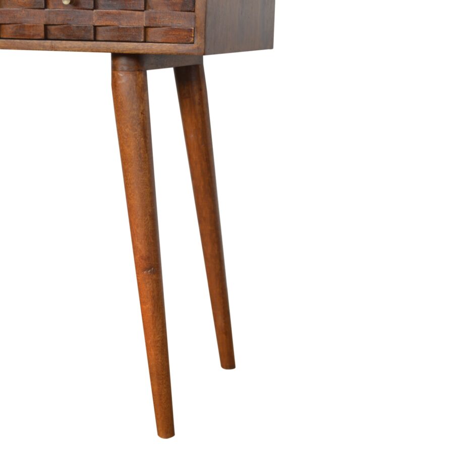 in996 tile carved chestnut console table