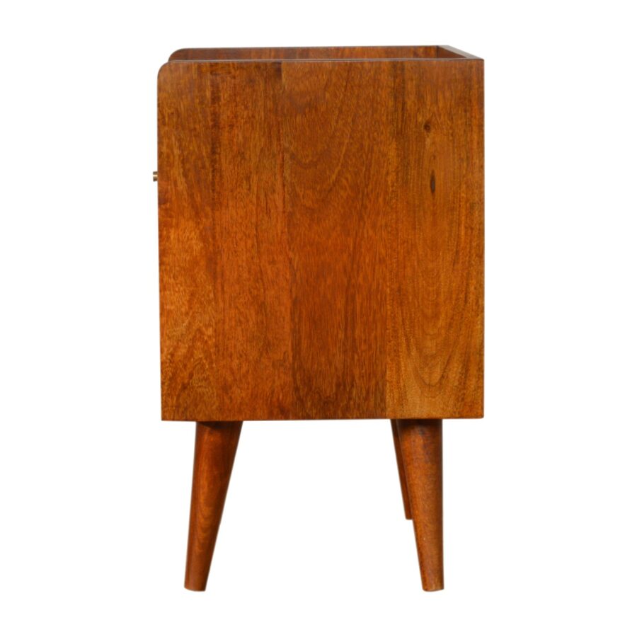 in997 sunrise patterned chestnut bedside