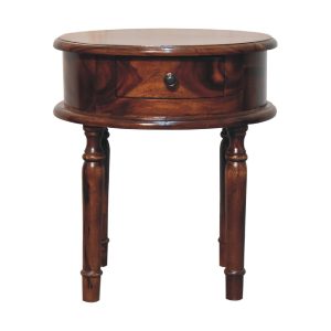 in3377 honey finish turned leg bedside