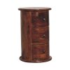 3 Drawer Chestnut Sheesham Drum - Image 2