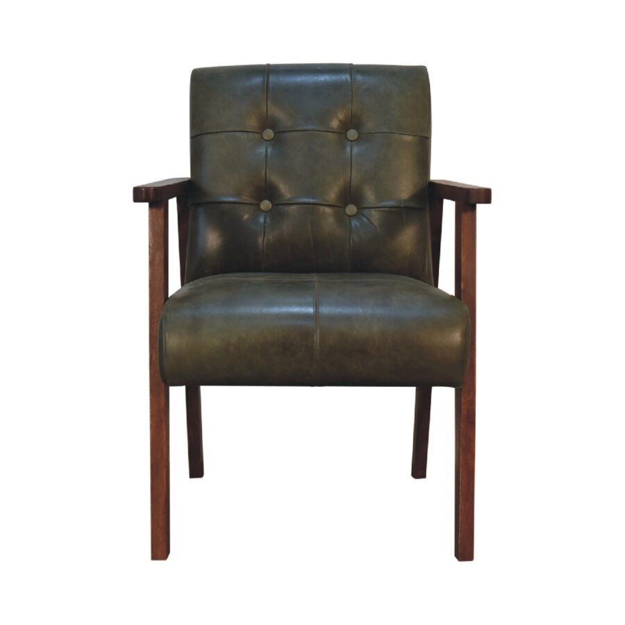 in3486 olive buffalo leather chair