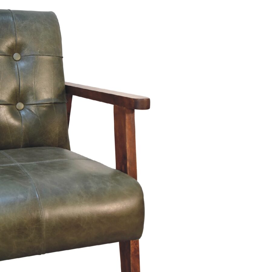 in3486 olive buffalo leather chair