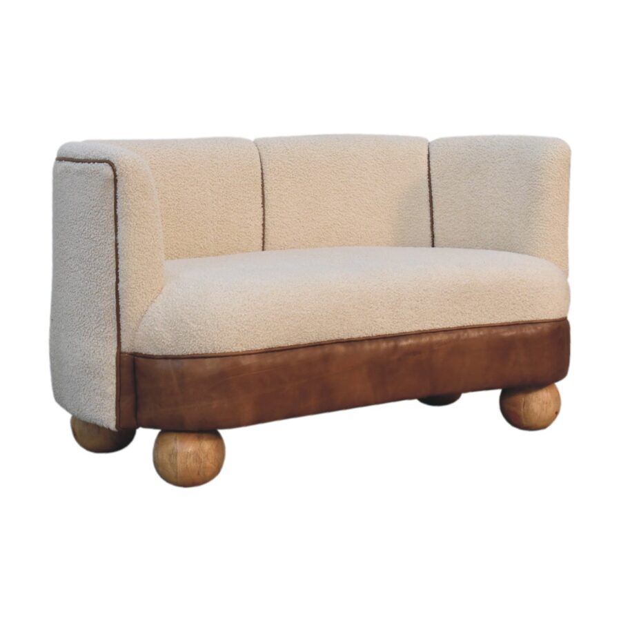 in3487 sofá pequeño de búfalo color crema boucle