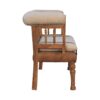 in3489 cream boucle buffalo leather strap hallway bench