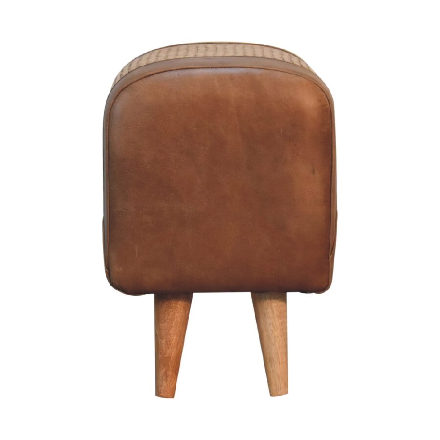 in3492 seagrass buffalo hide square nordic footstool