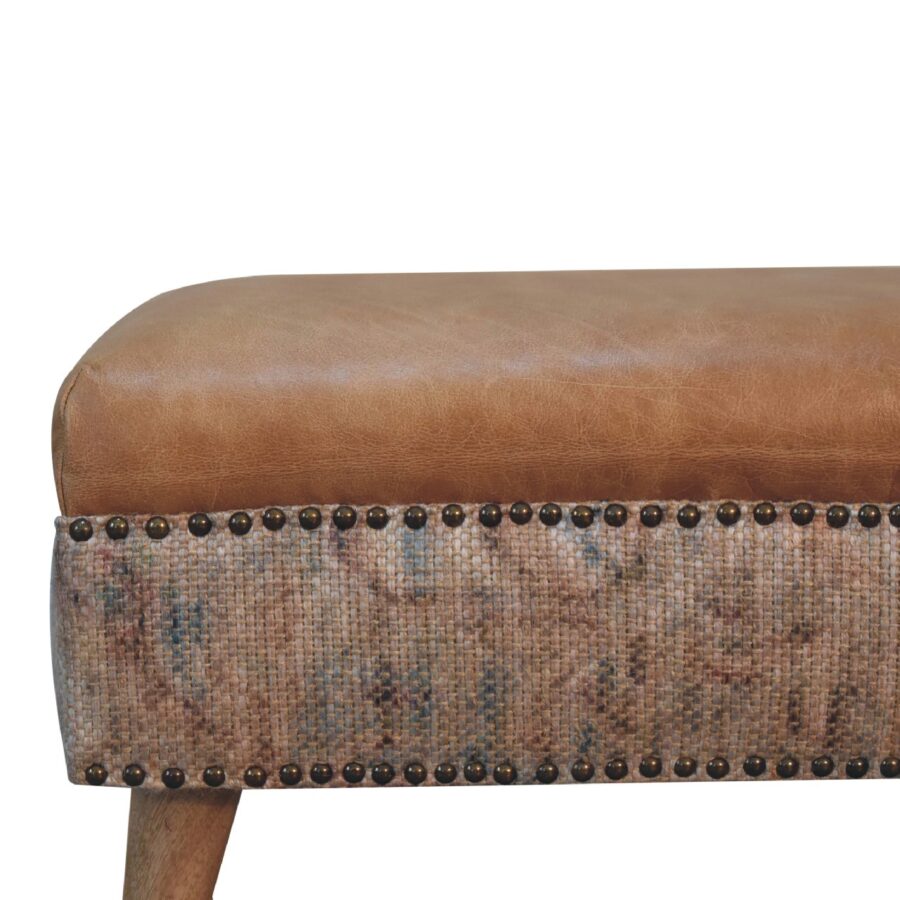 in3494 durrie printed washed buffalo hide square footstool