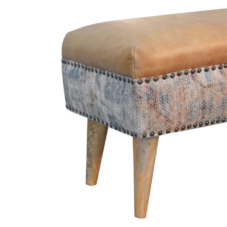 in3494 durrie printed washed buffalo hide square footstool