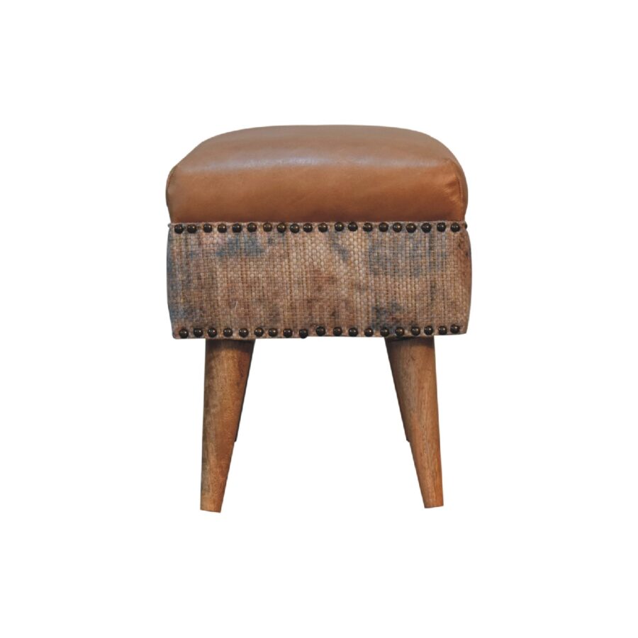 in3494 durrie printed washed buffalo hide square footstool